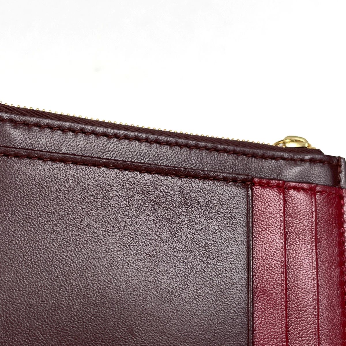Bottega Veneta Cassette Fastener Card Case Coin Leather Bordeaux — view 4