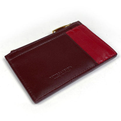 Bottega Veneta Cassette Fastener Card Case Coin Leather Bordeaux — view 2