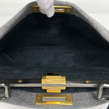 Fendi Peekaboo Handbag Fabric Gray — view 6