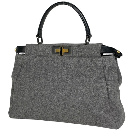 Fendi Peekaboo Handbag Fabric Gray