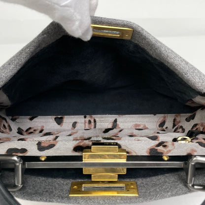 Fendi Peekaboo Handbag Fabric Gray — view 7