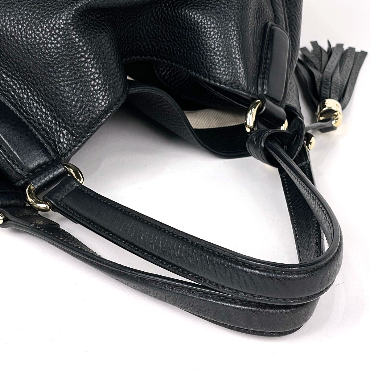 Gucci Tote Bag Soho Fringe Interlocking G Leather Black — view 5