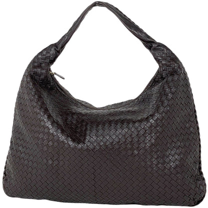 Bottega Veneta Shoulder Bag Intrecciato Leather Brown