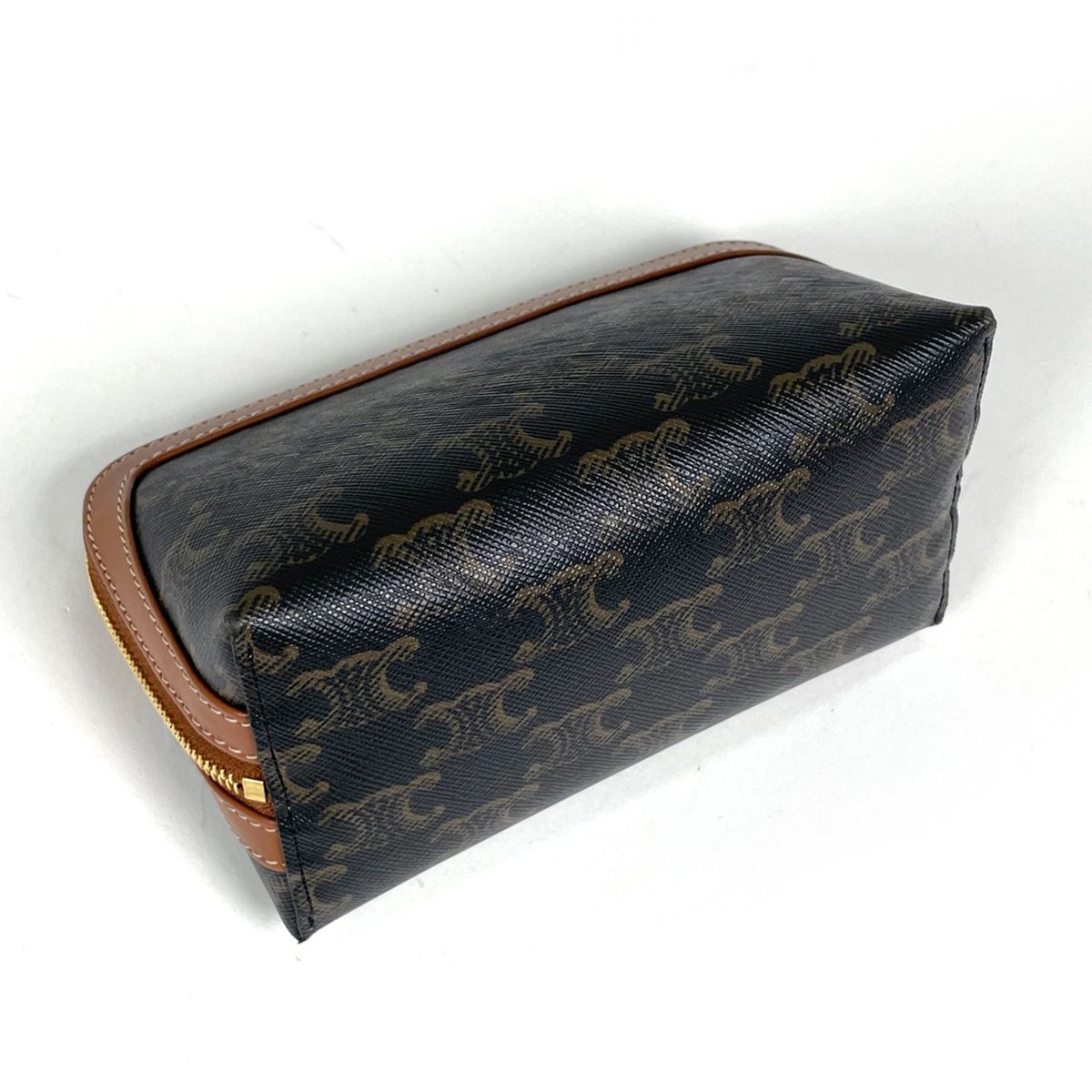 Celine Makeup Pouch Triomphe Brown — view 2