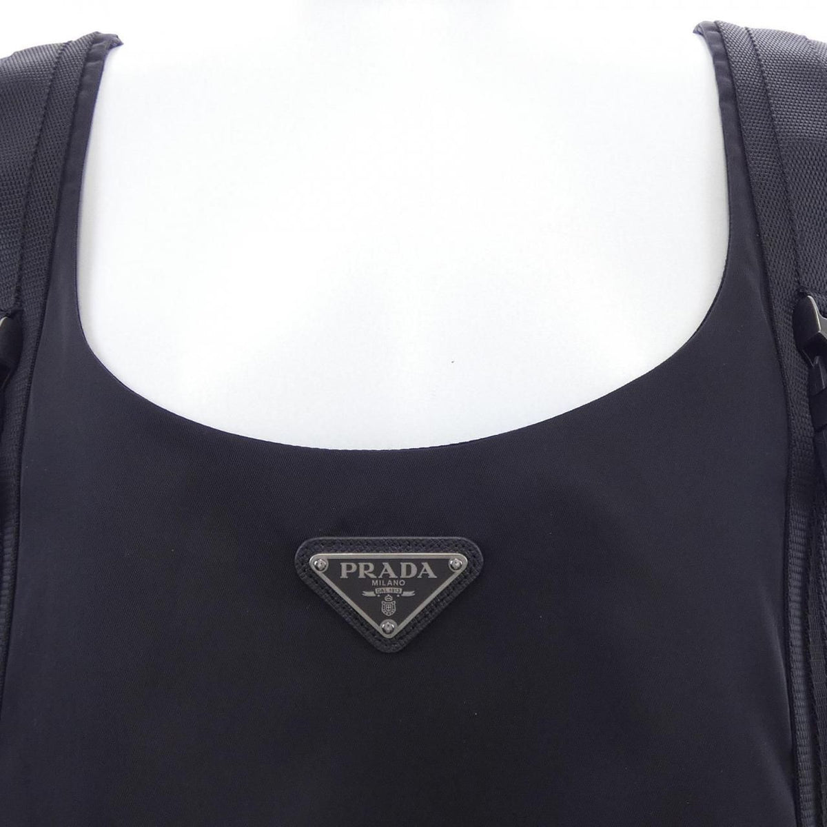 Prada Triangle Logo Gabardine Sleeveless Dress — view 5