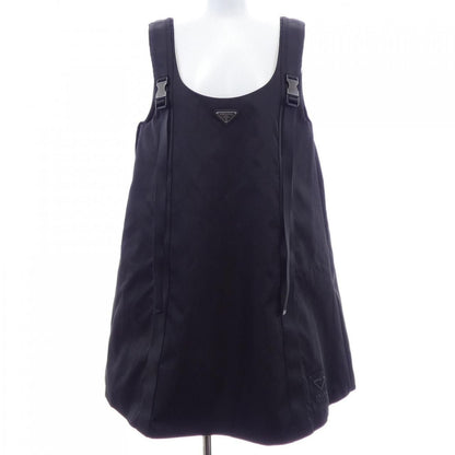 Prada Triangle Logo Gabardine Sleeveless Dress