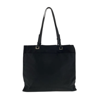 Prada Tessuto Black Silver Nylon Leather Tote Shoulder Bag — view 2