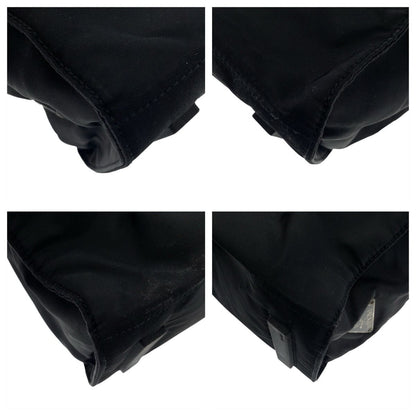 Prada Tessuto Black Silver Nylon Leather Tote Shoulder Bag — view 3