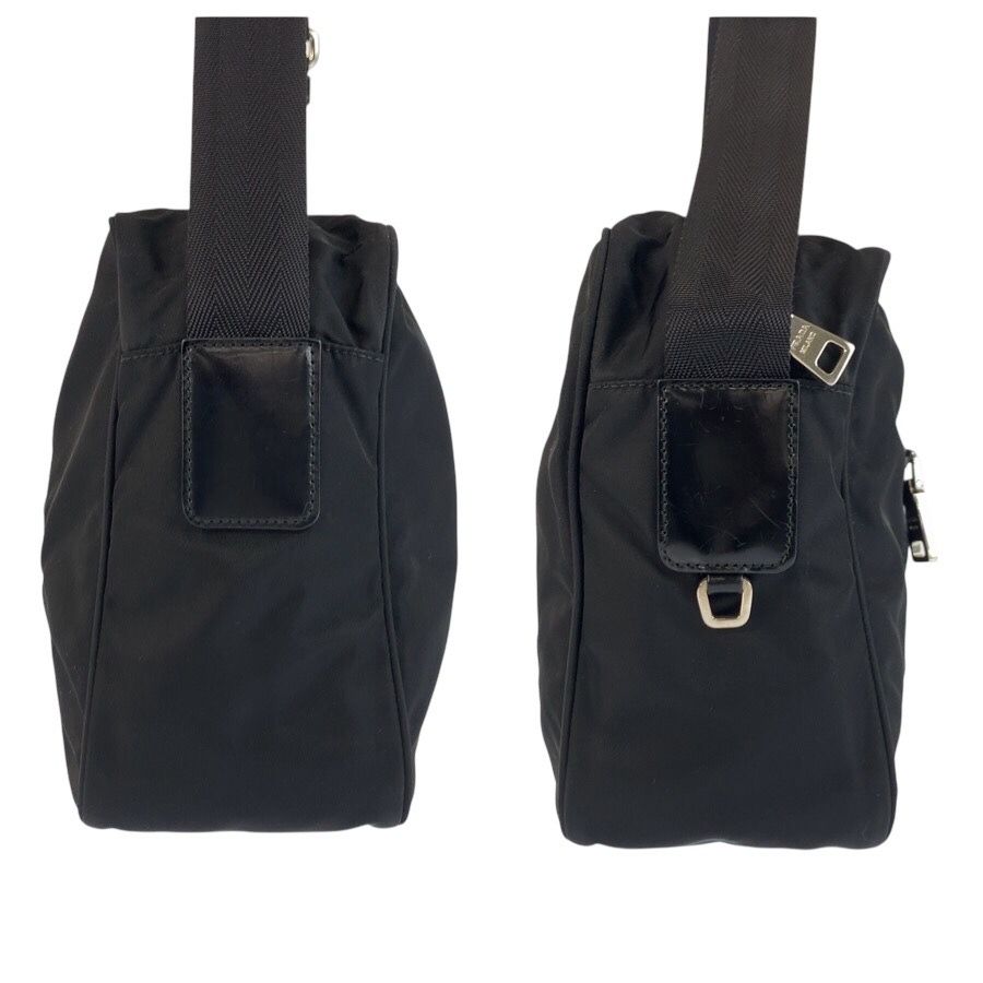Prada Tessuto Black Silver Nylon Shoulder Bag Pochette — view 7