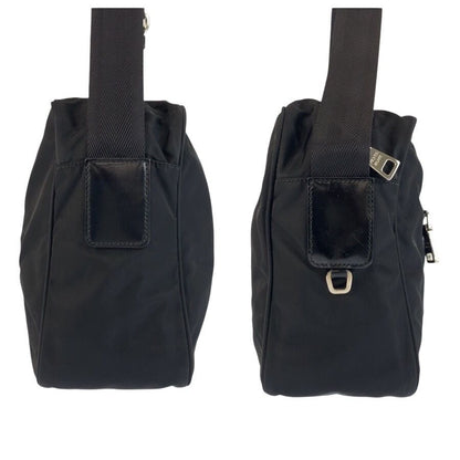 Prada Tessuto Black Silver Nylon Shoulder Bag Pochette — view 7
