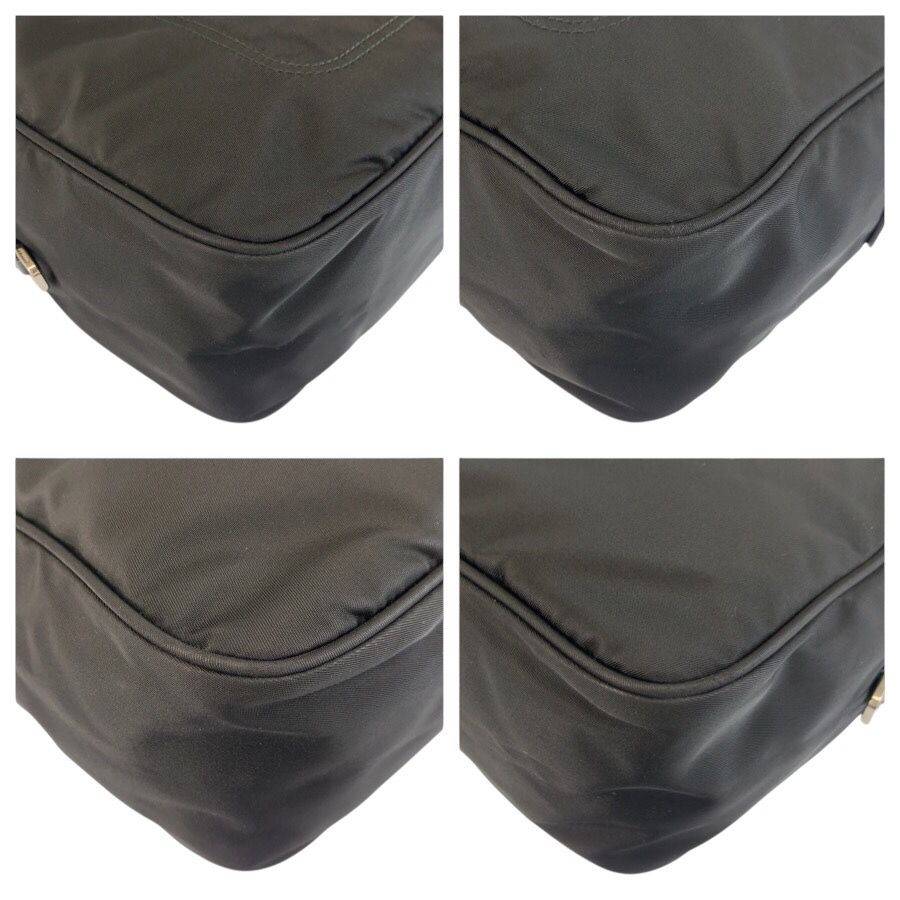 Prada Tessuto Black Silver Nylon Shoulder Bag Pochette — view 4