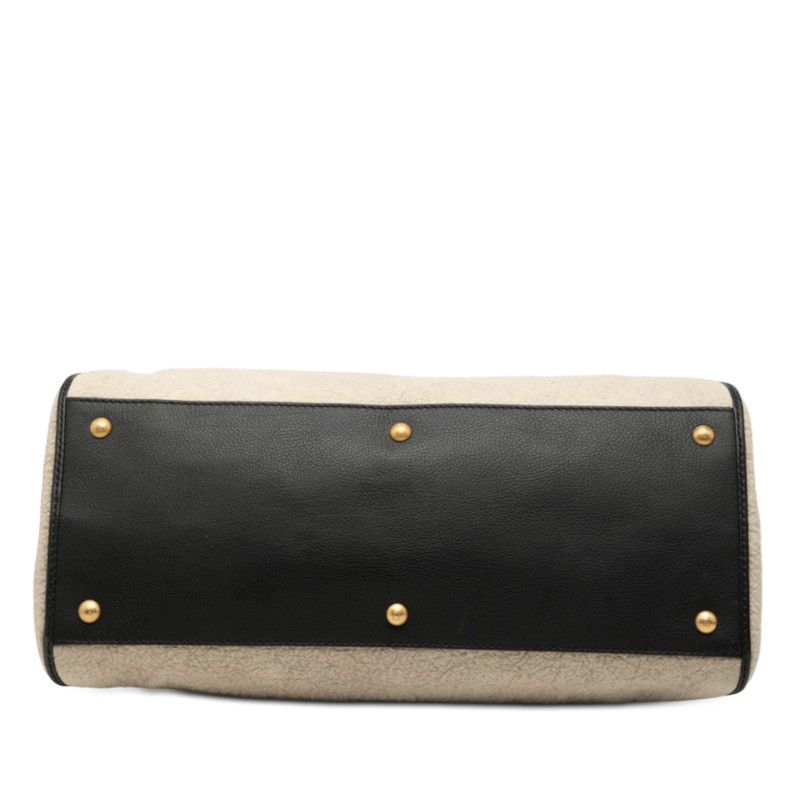 Fendi Chameleon Handbag Beige Pile Leather — view 3