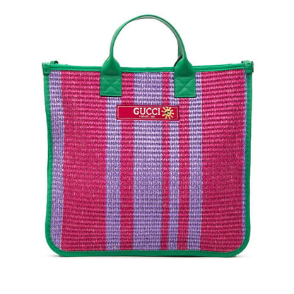 Gucci Children's Tote Bag Purple Green Fabric