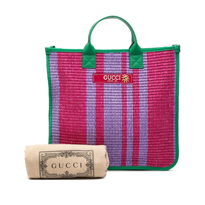 Gucci Children's Tote Bag Purple Green Fabric — view 7