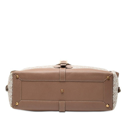 Loewe Repeat Anagram Handbag Pink Beige White Canvas Leather — view 3