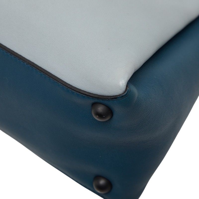 Bottega Veneta Piazza Top Handle Handbag Blue Leather — view 6
