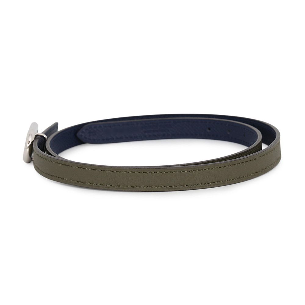 Hermes Belt Maillon Reversible Vert Veronese Blue Sapphire Silver Swift Epsom 70 — view 2