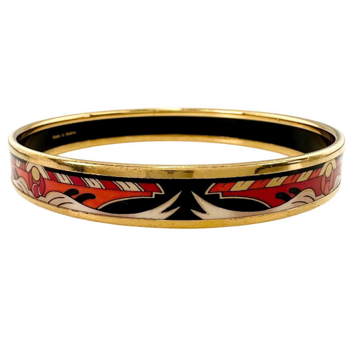 Hermes Bangle Enamel Gold Plated Multicolor Cloisonne Bracelet — view 5