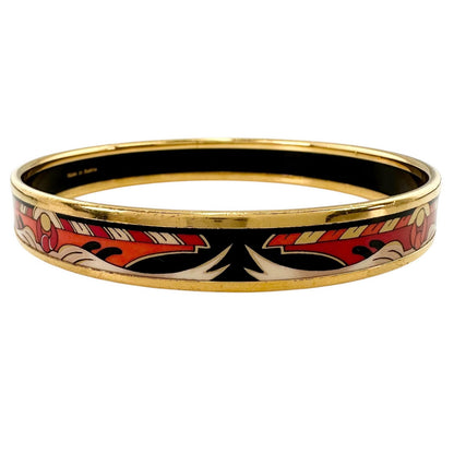 Hermes Bangle Enamel Gold Plated Multicolor Cloisonne Bracelet — view 5