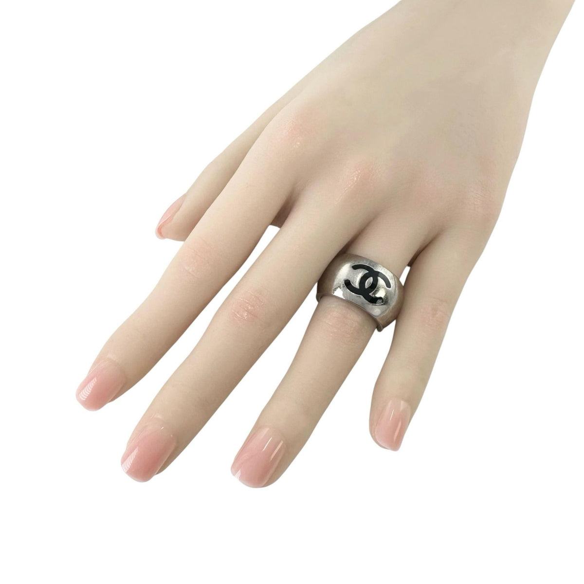 Chanel Ring Silver CC Logo — view 5