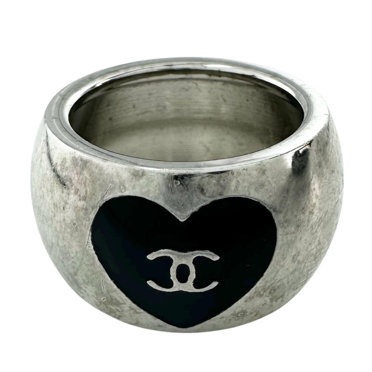 Chanel Ring Silver CC Logo — view 3