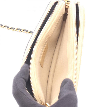Chanel Shoulder Bag Quilted Phone Case Black Camel Lambskin Suede Chain Wallet — view 3