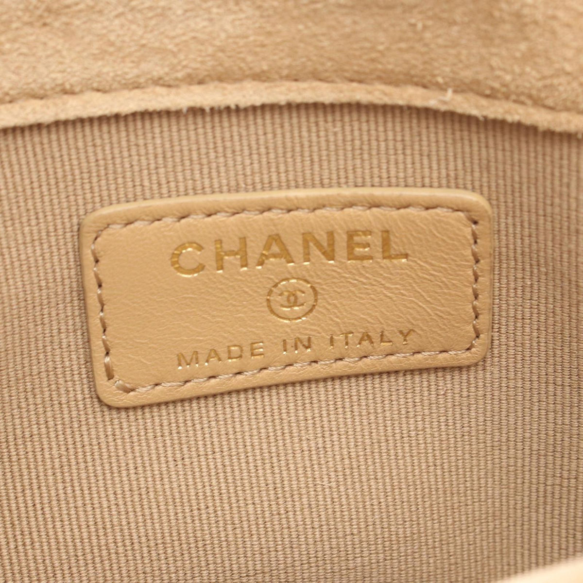 Chanel Shoulder Bag Quilted Phone Case Black Camel Lambskin Suede Chain Wallet — view 4