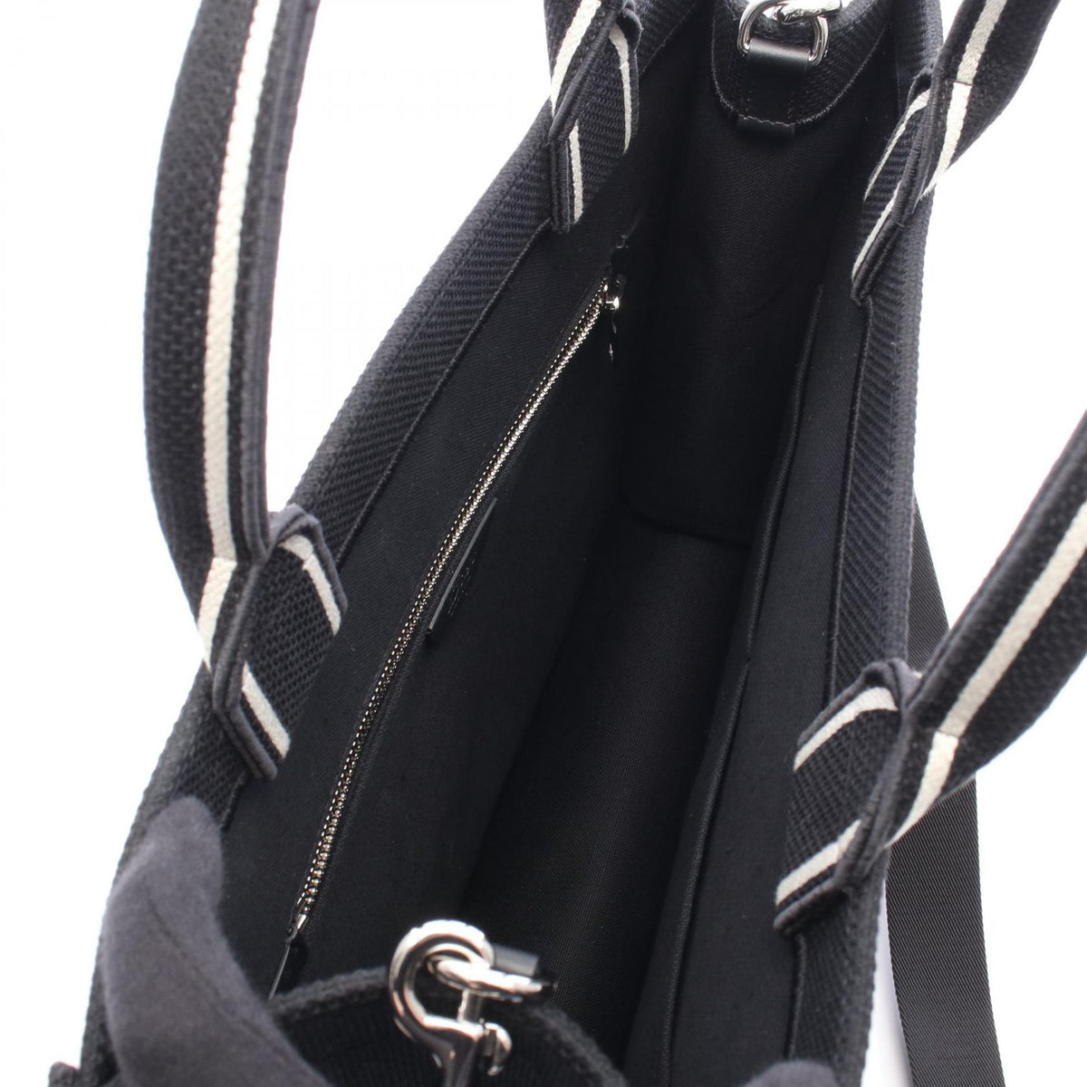 Dior Tote Bag Book 2-Way Black White Canvas — view 3