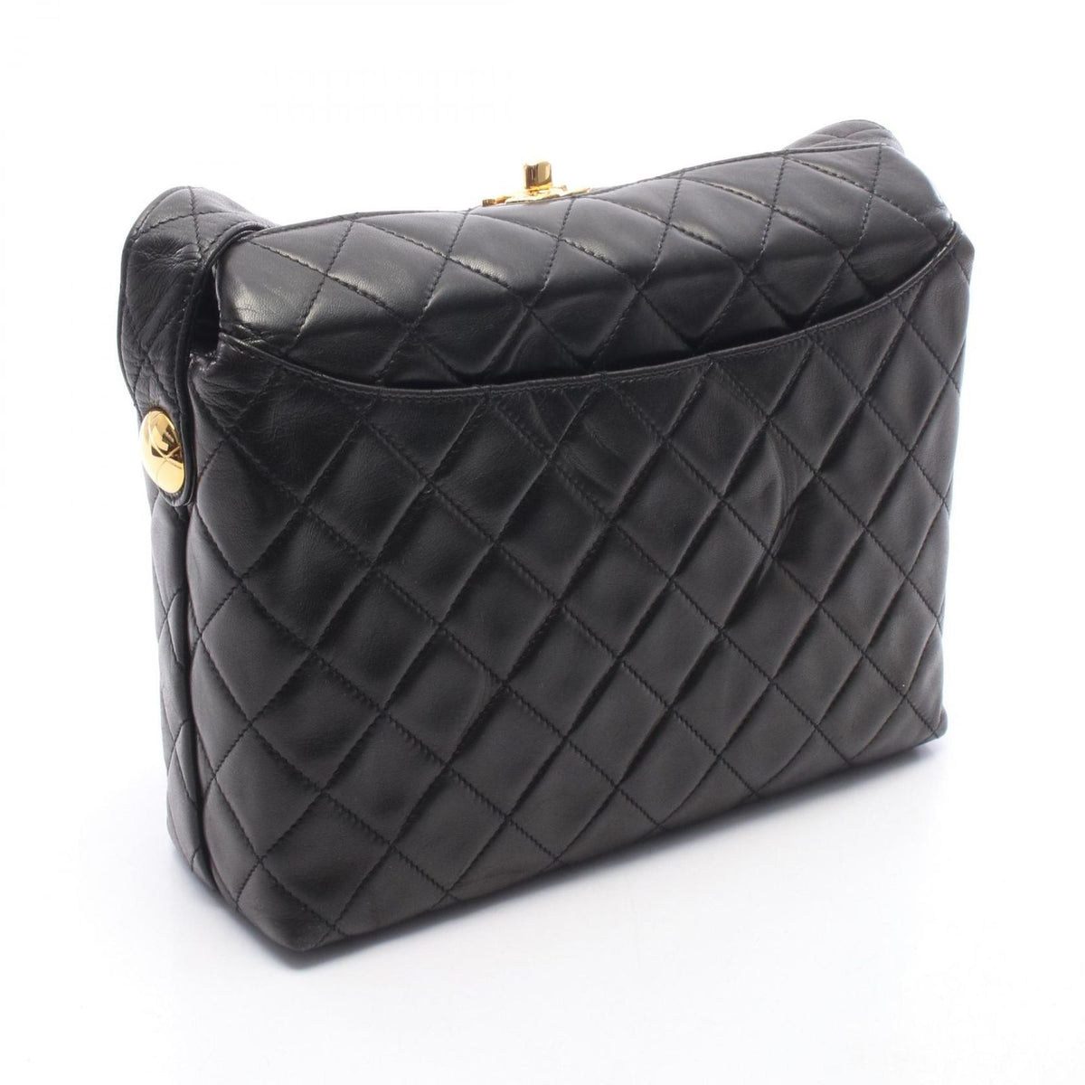 Chanel Shoulder Bag Quilted Black Lambskin — view 2