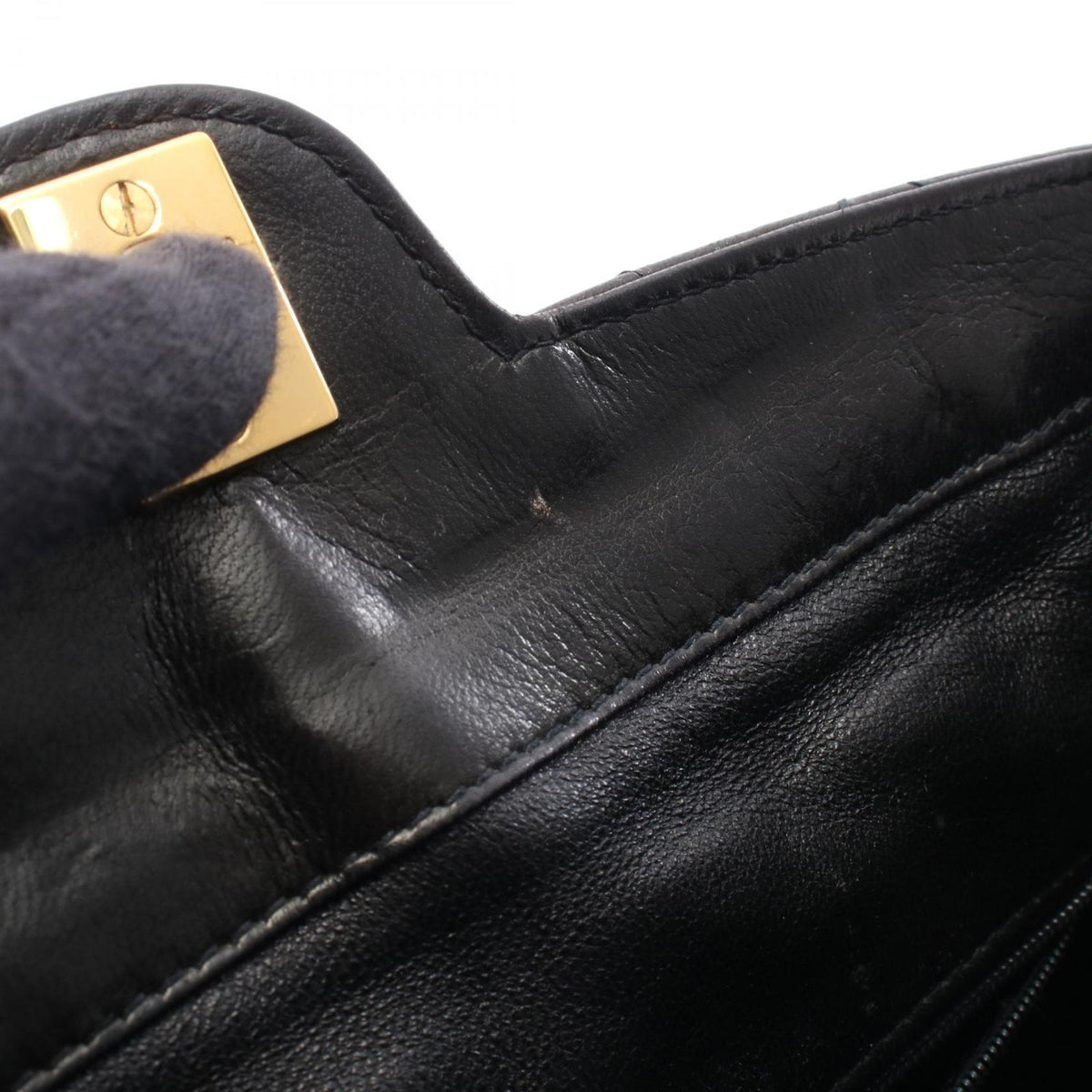 Chanel Shoulder Bag Quilted Black Lambskin — view 6