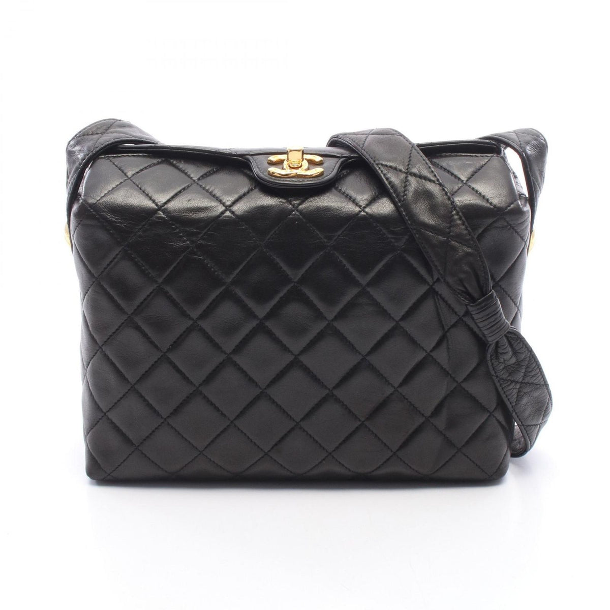 Chanel Shoulder Bag Quilted Black Lambskin