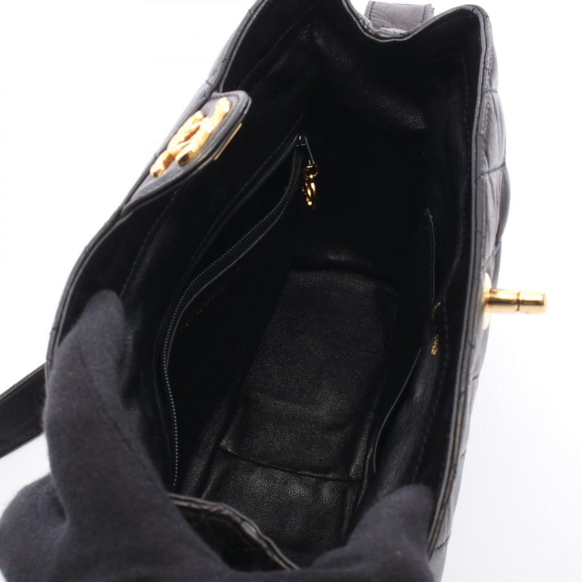 Chanel Shoulder Bag Quilted Black Lambskin — view 3