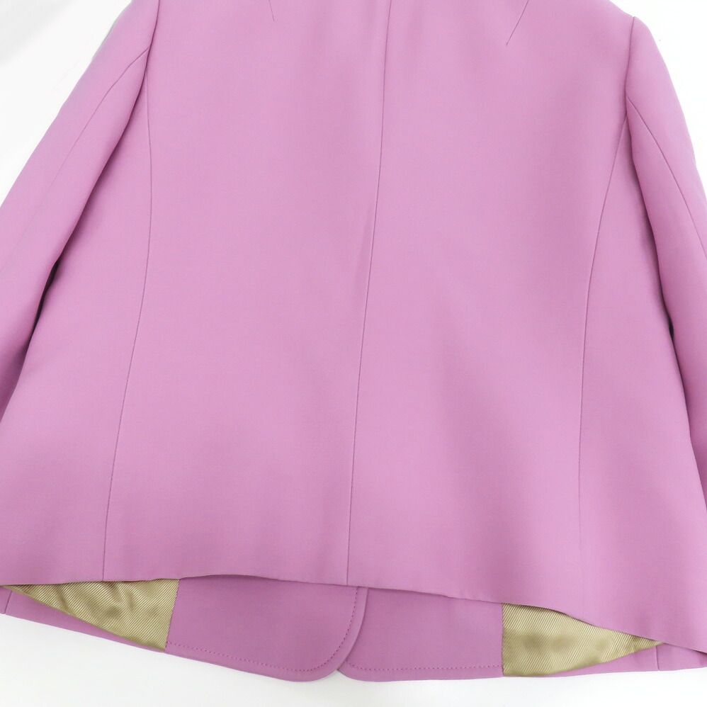 Gucci Single Tailored Short Jacket Pink Silk Wool — view 5