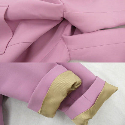 Gucci Single Tailored Short Jacket Pink Silk Wool — view 7