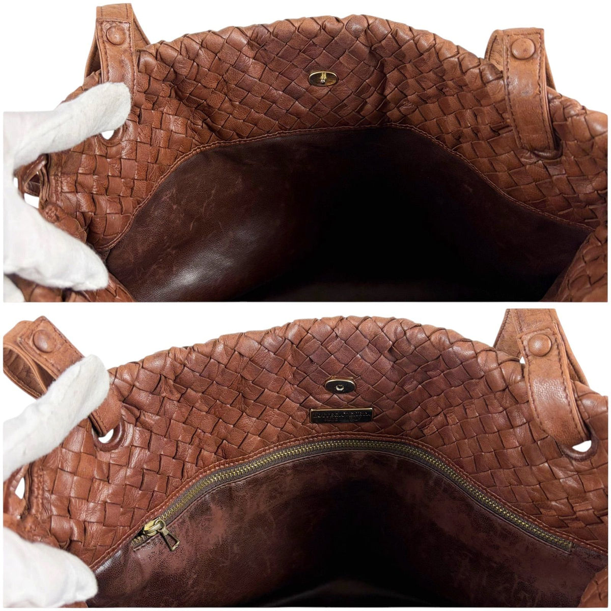 Bottega Veneta Intrecciato Leather Drawstring Shoulder Bag Mini Tote Brown — view 6