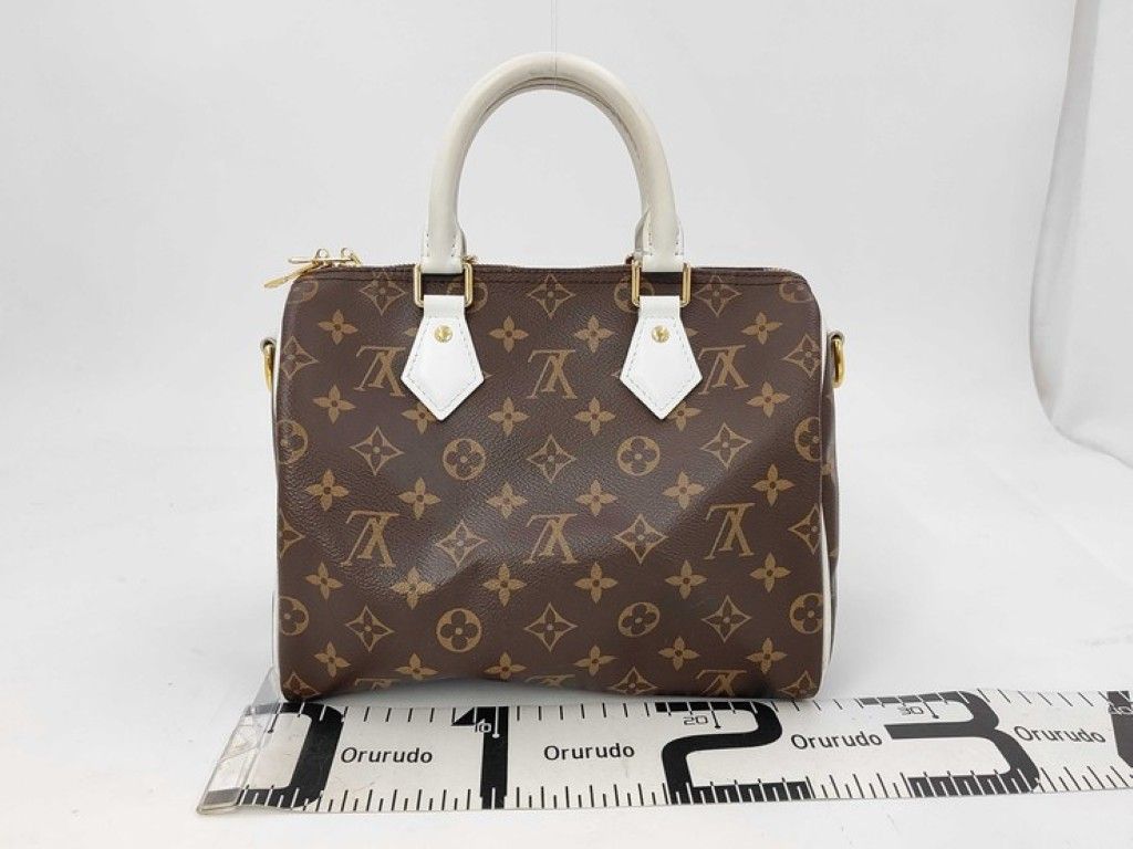 Louis Vuitton Speedy Bandouliere 25 Brown White Monogram 2-Way Shoulder Bag Mini — view 2