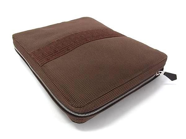 Hermes Clutch Herline Multi Case Brown Canvas Zip Around — view 2