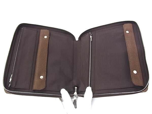 Hermes Clutch Herline Multi Case Brown Canvas Zip Around — view 4