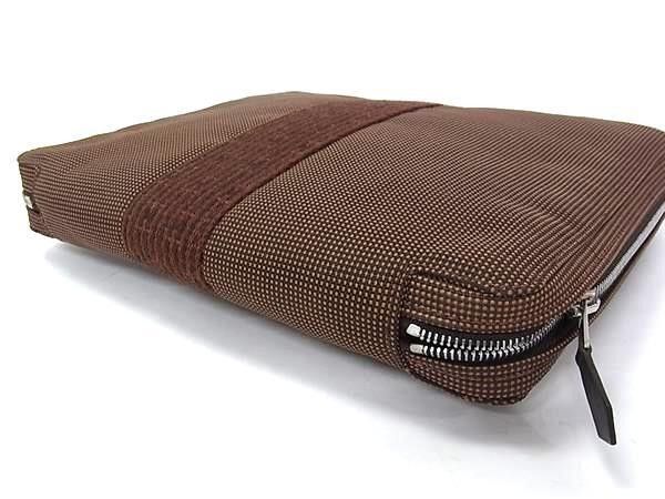 Hermes Clutch Herline Multi Case Brown Canvas Zip Around — view 3