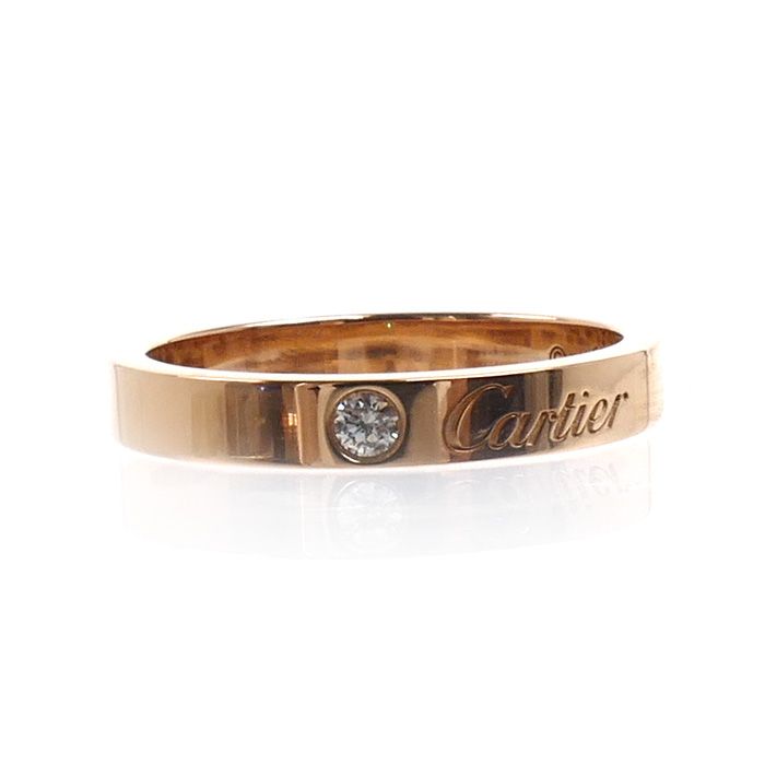 Cartier 18K Pink Gold C de Cartier Wedding Diamond Ring — view 3