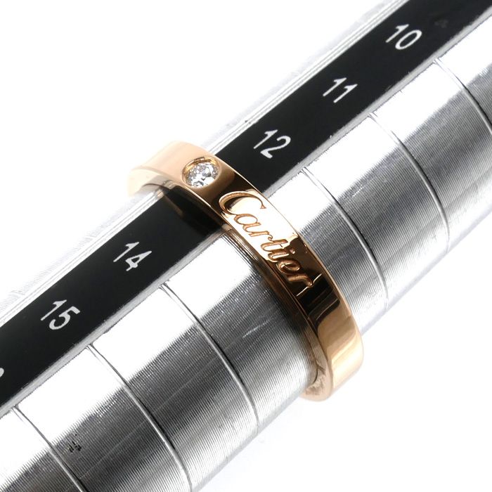 Cartier 18K Pink Gold C de Cartier Wedding Diamond Ring — view 6