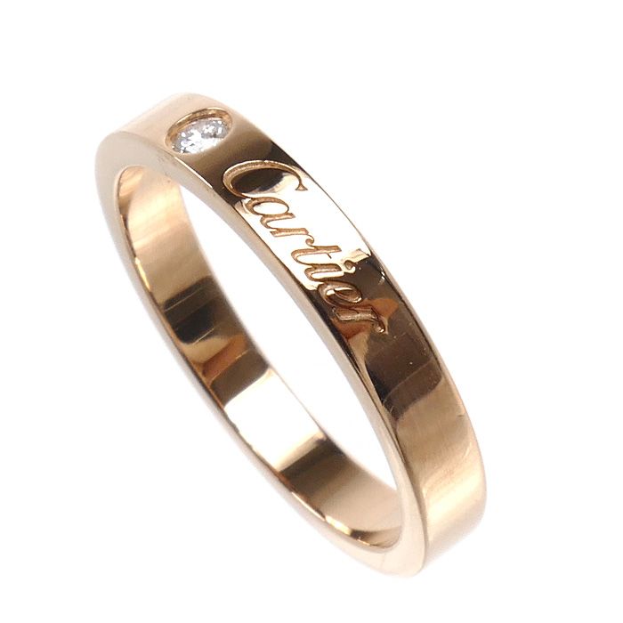 Cartier 18K Pink Gold C de Cartier Wedding Diamond Ring — view 2