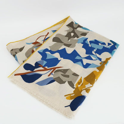 Hermes Heaven Shawl Beige Multicolor Cashmere Silk Scarf — view 2