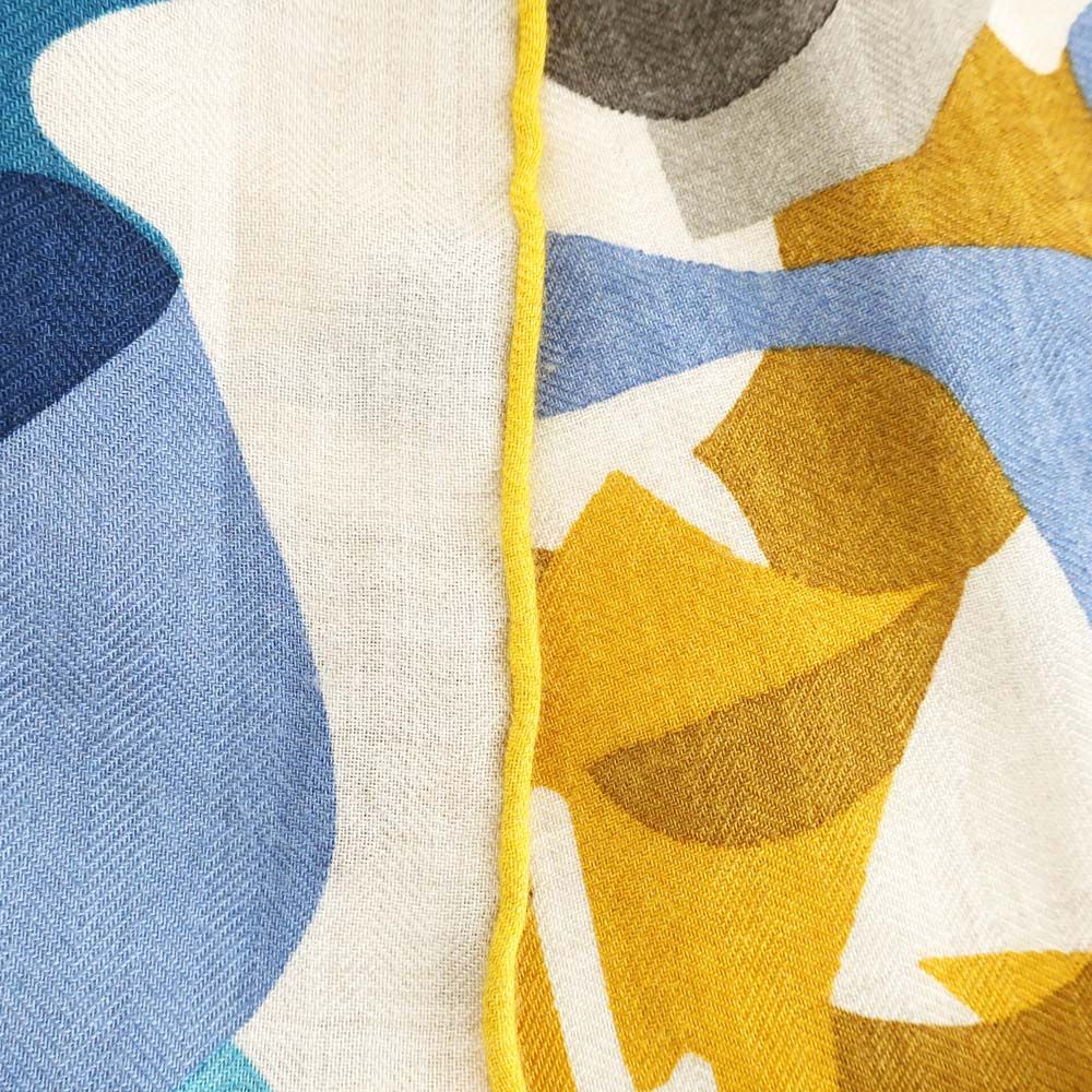 Hermes Heaven Shawl Beige Multicolor Cashmere Silk Scarf — view 4