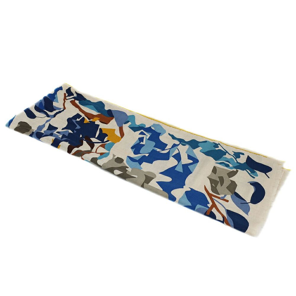 Hermes Heaven Shawl Beige Multicolor Cashmere Silk Scarf — view 3