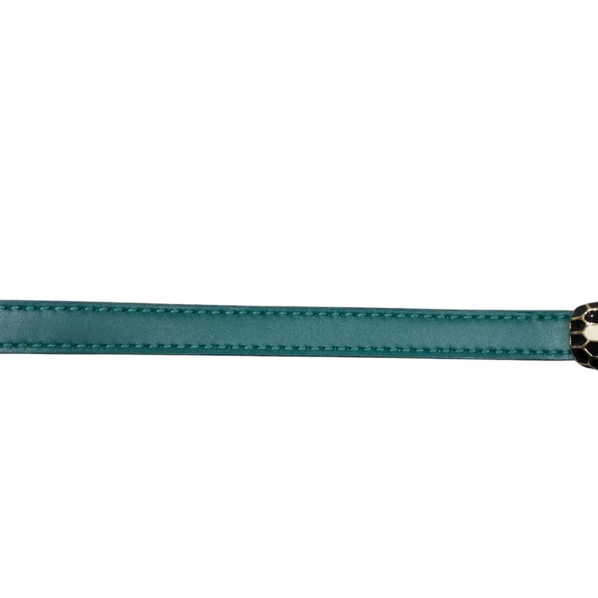 Bvlgari Bracelet Serpenti Forever Calf Leather Snakehead Emerald Green Gold — view 5