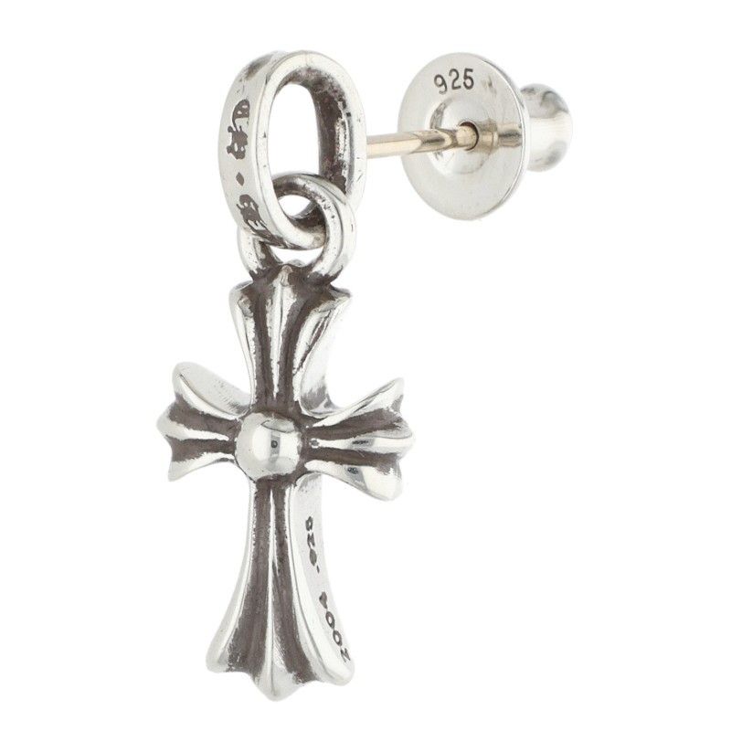 Chrome Hearts Bby Pprchn Baby Fat Drop Silver Earrings