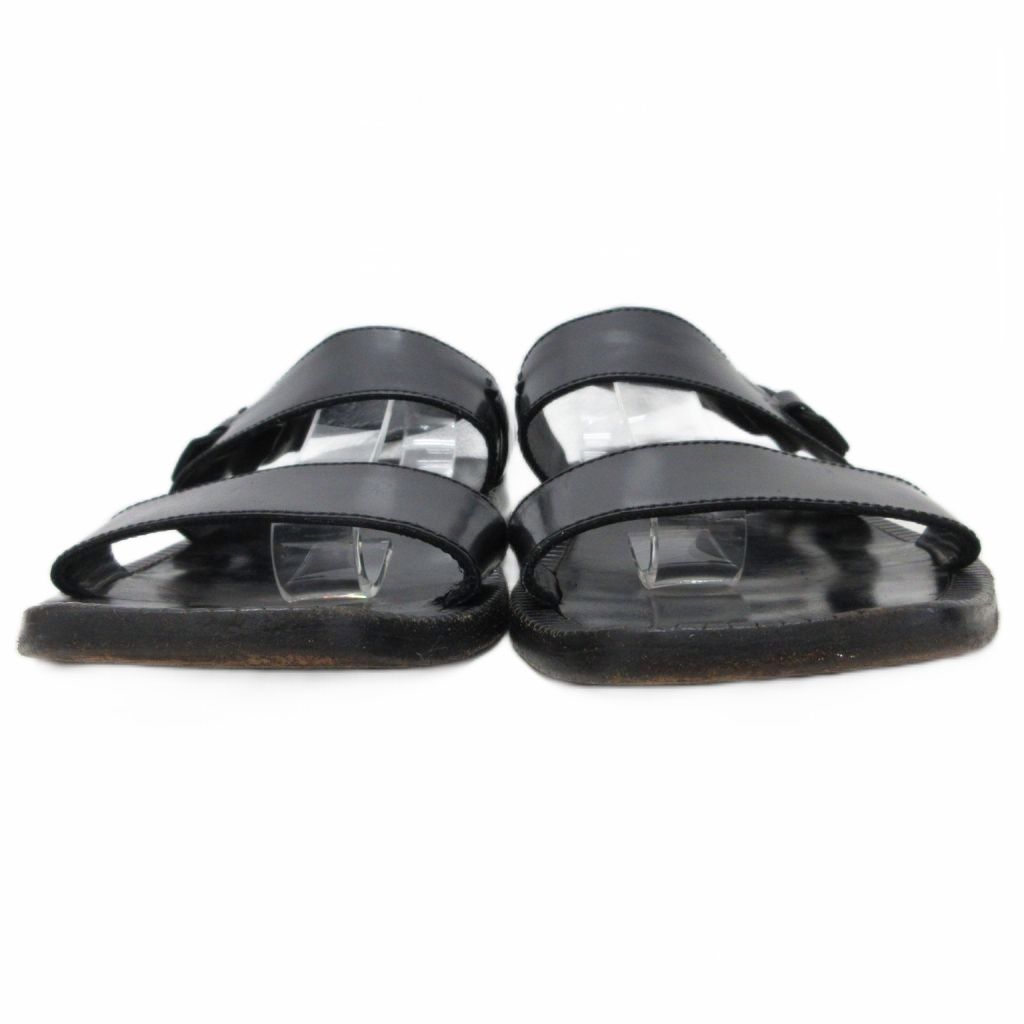 Prada Sandals Double Strap Leather Black 9 — view 4