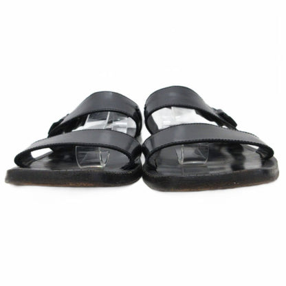 Prada Sandals Double Strap Leather Black 9 — view 4