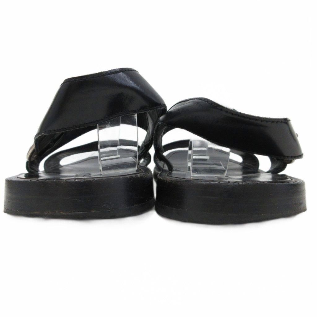 Prada Sandals Double Strap Leather Black 9 — view 3